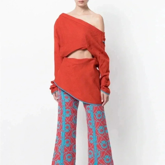 Richard Malone Draped Split One-Shoulder Hand Woven Virgin Wool Top Runway - Picture 3 of 15